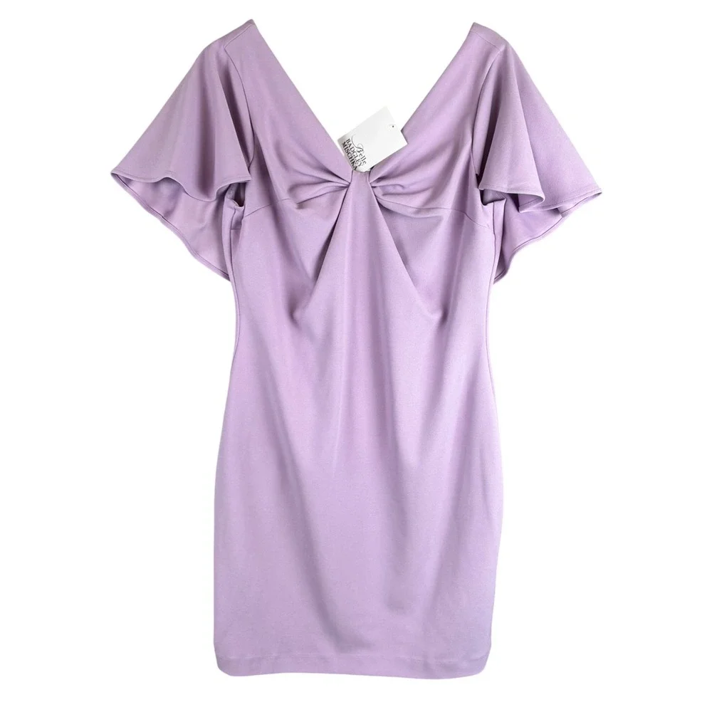 NWT Belle Badgley Mischka Dress Sheath Lilac Lavender Kentucky Derby Women 12 - Picture 1 of 12
